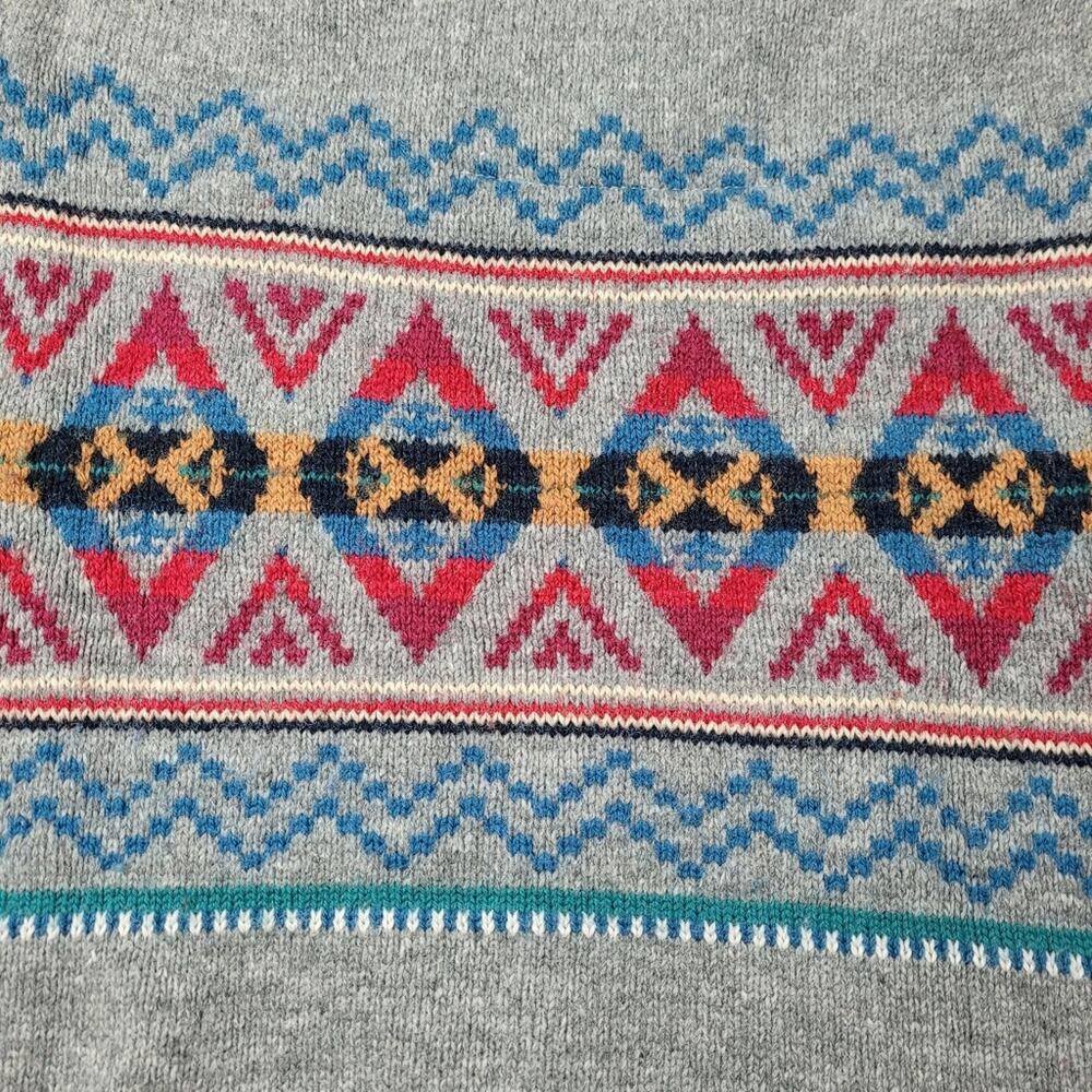L.O.G.G. Label of Graded Goods Gray Fair Isle Washable Wool Blend Sweater sz Sm - Picture 8 of 14